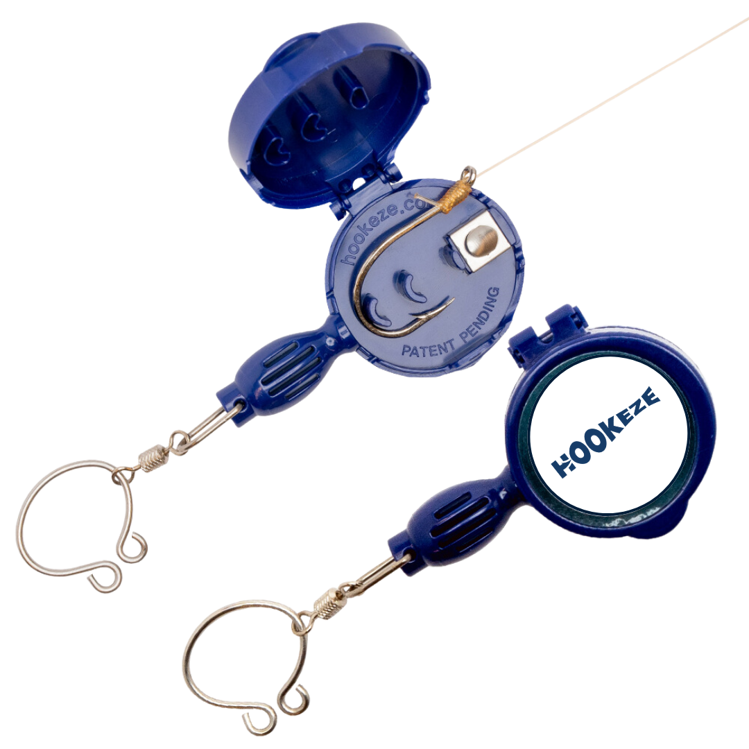 HookEze Fishing Knot Tying Tool (Large) | Pack of 2 | Blue
