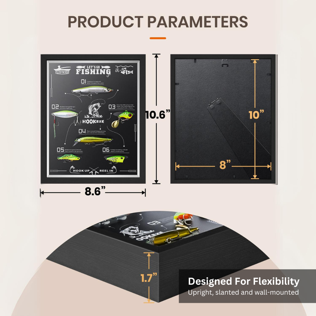 HookEze Fishing Lures Shadow Box | 6 Bass Fishing Baits for Topwater