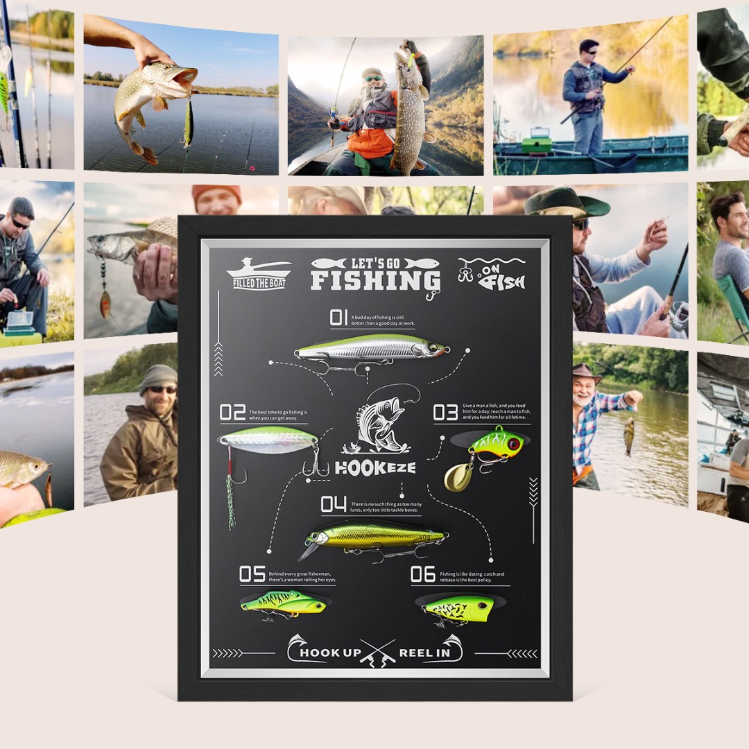 HookEze Fishing Lures Shadow Box | 6 Bass Fishing Baits for Topwater