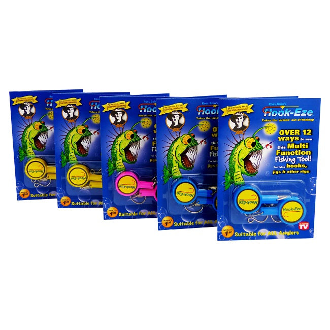 Hook-Eze Fishing Knot Tying Tool  - 5 Packs Cover the Hooks on 10 Rods