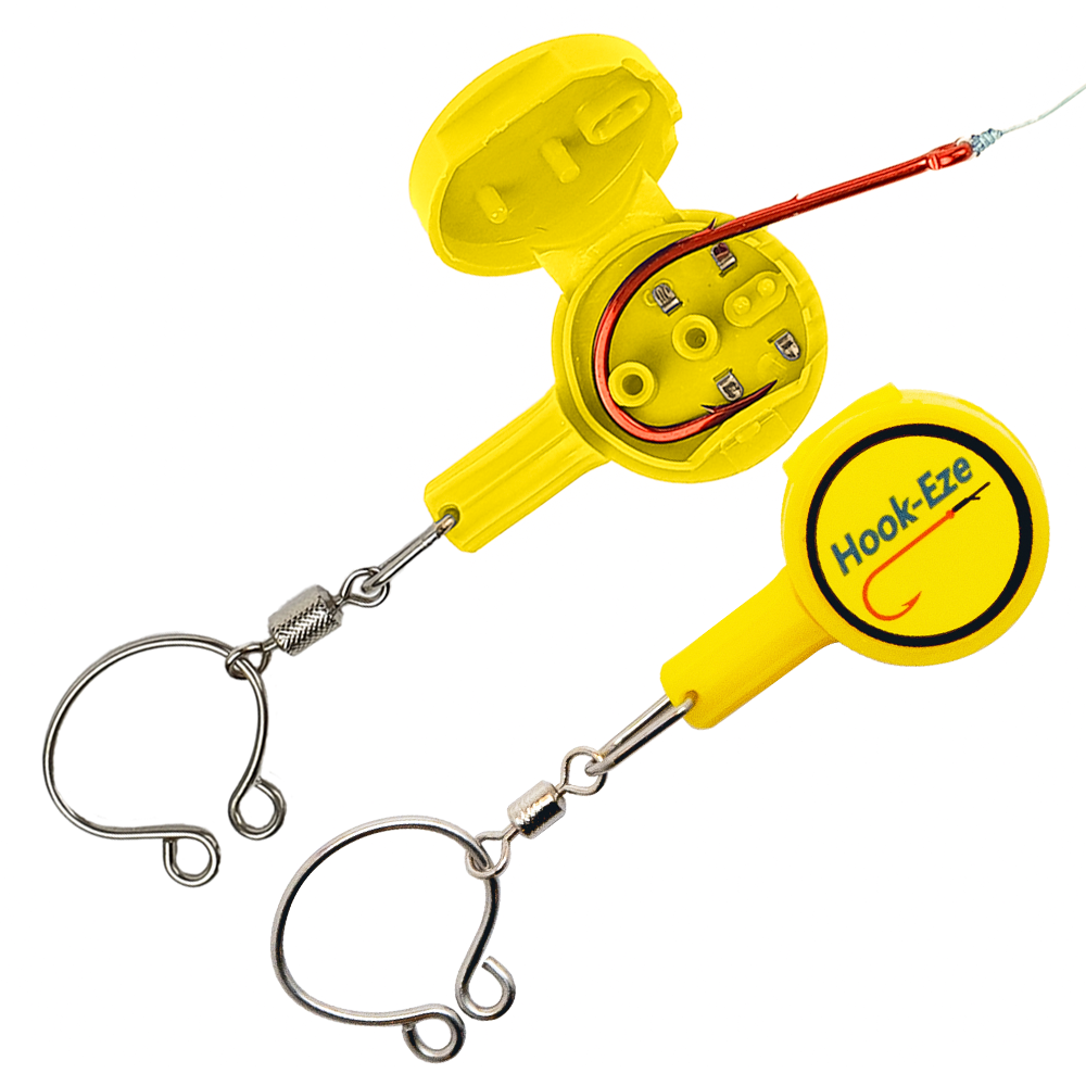 HookEze Fishing Knot Tying Tool (Standard) | Pack of 2 | Yellow